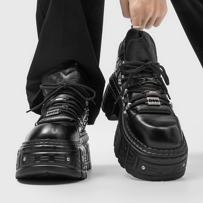 Men'S Shoes With Height Increase - Neue Gothic-Punk-Plateauschuhe für Herren, modische schwarze